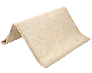 Minimal Beige Woven Fabric Geometric Shape – Transparent Background Mockup for Design Use