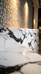 Marble reception desk, intricate design