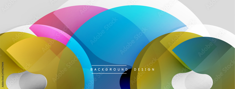 Poster abstract colorful design. overlapping shapes create dynamic composition. smooth gradients, modern ae