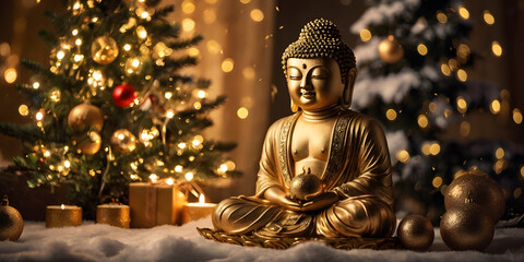 Fototapeta premium golden buddha statue