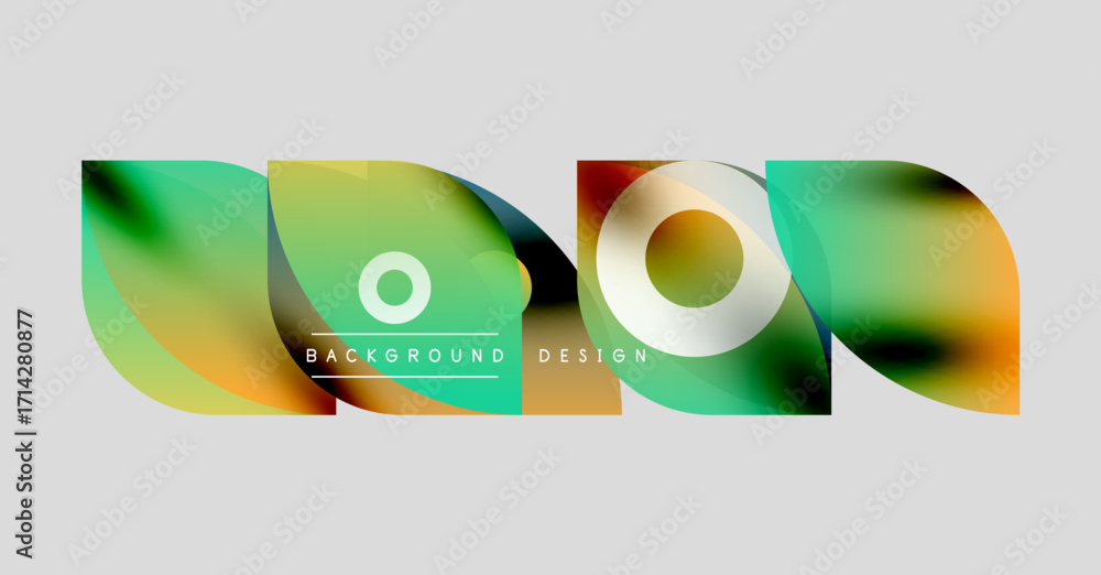 Aufkleber abstract colorful shapes overlap creating dynamic background. text reads background design. minimali