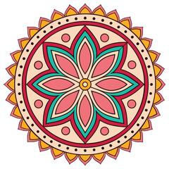 Mandala for Posters Bold Symmetry and Colorful Accents