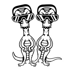 Party DJ T-Rex Team Music Sunglasses Headphone Club