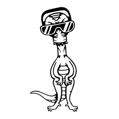 Party DJ T-Rex Music Dino Sunglasses Headphone Club