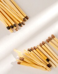 Matches arranged on white background