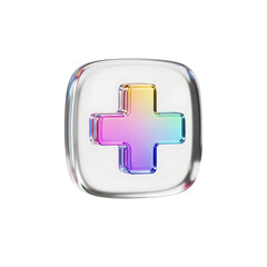 Obraz premium Rainbow plus sign icon isolated on transparent background