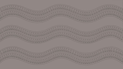 Wavy lines with repeating triangular patterns in a muted color palette creating a textured design