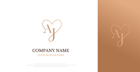 Initial AJ Logo Design Vector 