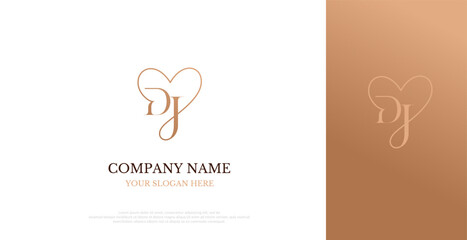 Initial DJ Logo Design Vector 