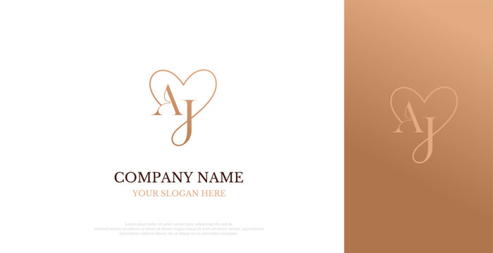 Initial AJ Logo Design Vector 