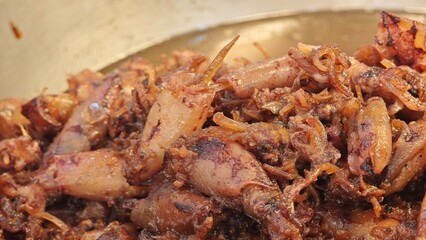 Stir Fried Squid with Black Ink Sauce