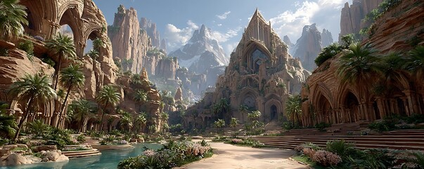 Survivor colony in desert cathedral using solar lenses and water farms