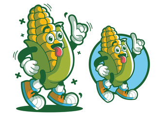 Corn cartoon mascot characters