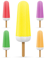 ice cream frozen juice on stick cartoon stock vector illustration isolated on white background