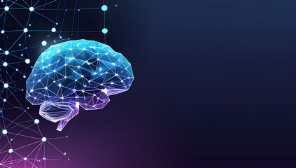 human brain in the light of technology background