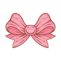 Feminine and Kawaii Pink Bow. Kawaii clipart for cute designs, gift wrapping, fashion, scrapbooking, greeting card design, planner stickers