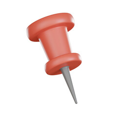 Map location 3d icon pushpin in soft red mood