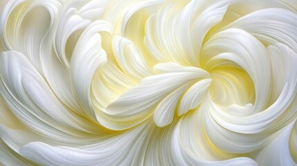 Abstract White Petal Swirl: Elegant, Textured, and Luminous Floral Design