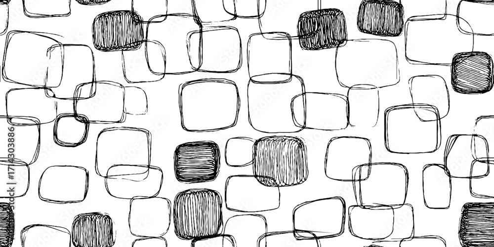 Poster abstract black and white line art with geometric patterns for modern design