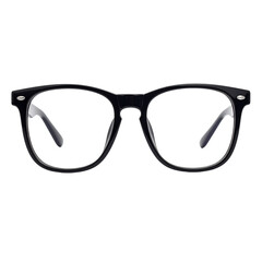 Fototapeta premium Reading glasses in a thin black frame, isolated on white background, unbranded, template for a designer