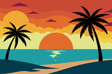 Fototapeta premium palm tree on the beach