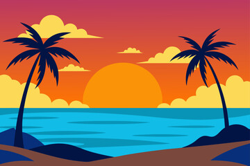 Obraz premium palm tree on the beach