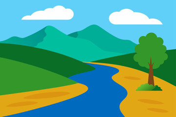 landscape with mountains and trees