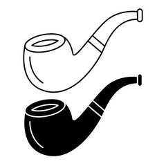 Icono negro de pipa en fondo blanco
