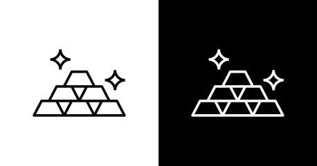 Gold Bar White Icon Set Design