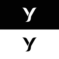 Minimalist 'Y' Letter Logo Design - Black and White Vector Graphic