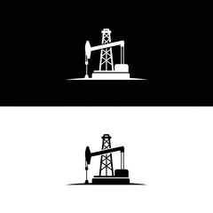 Vector illustration of an oil pumpjack, symbolizing crude oil extraction, petroleum industry, and energy production. Represents industrial processes and resource management