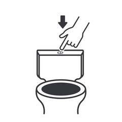 Isolated illustration press the "flush" button after using the toilet to maintain restroom cleanliness