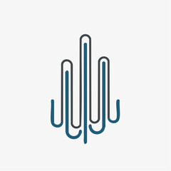 Fototapeta premium Abstract minimalist symbol of vertical lines in a stylized, modern design, on white background