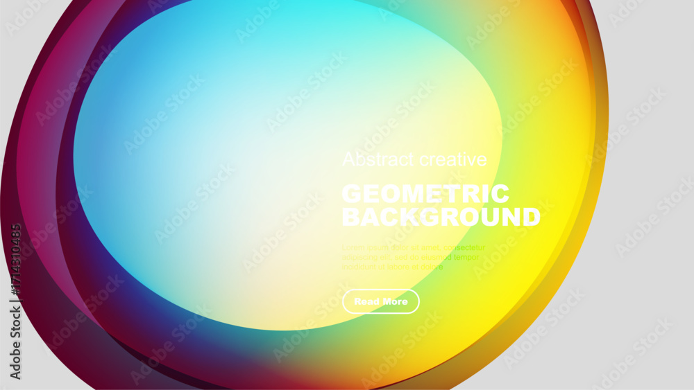 Aufkleber vibrant abstract geometric background. gradient colors blend, creating dynamic visual effect. text i