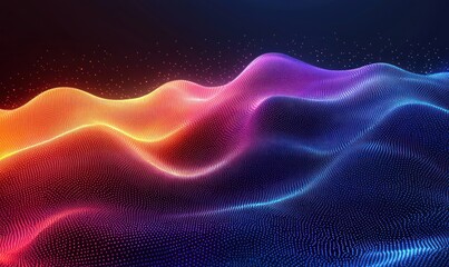Obraz premium Abstract digital wave with vibrant colors and dotted texture