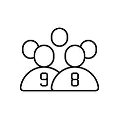 Sports Team Black Thin Line vector Icon