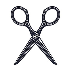 Vintage crossed scissors illustration on white background