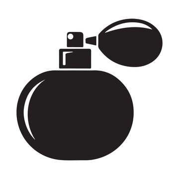 black perfume bottle with bulb sprayer clip art preview