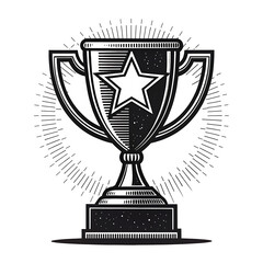 Vintage style trophy with star illustration