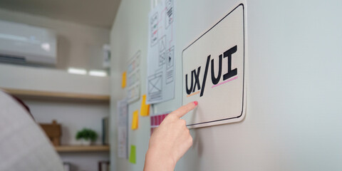 UX UI Design Signage in Creative Workspace