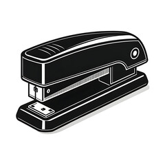 Black and white illustration of a classic office stapler