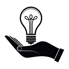 Hand holding a light bulb symbolizing ideas and innovation