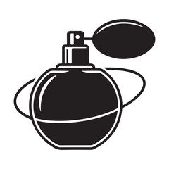 Vintage fragrance spray bottle vector illustration