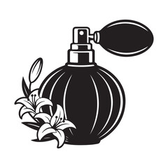 Vintage fragrance spray bottle vector illustration