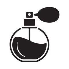 Perfume bottle silhouette icon isolated on white