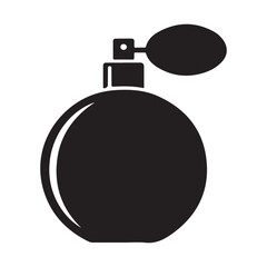 Perfume bottle silhouette icon isolated on white