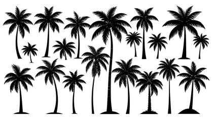 Palm Trees Silhouette Collection.