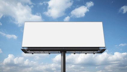 Fototapeta premium mock up white billboard on blue sky bakcground 