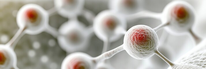 Abstract Visualization of Cellular and Molecular Networks Showcasing Connectivity and Innovation