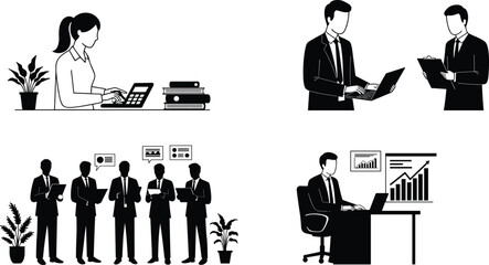 Business scenes, office teamwork, corporate meeting, data analysis, professional collaboration, leadership, workplace diversity, strategy, plan